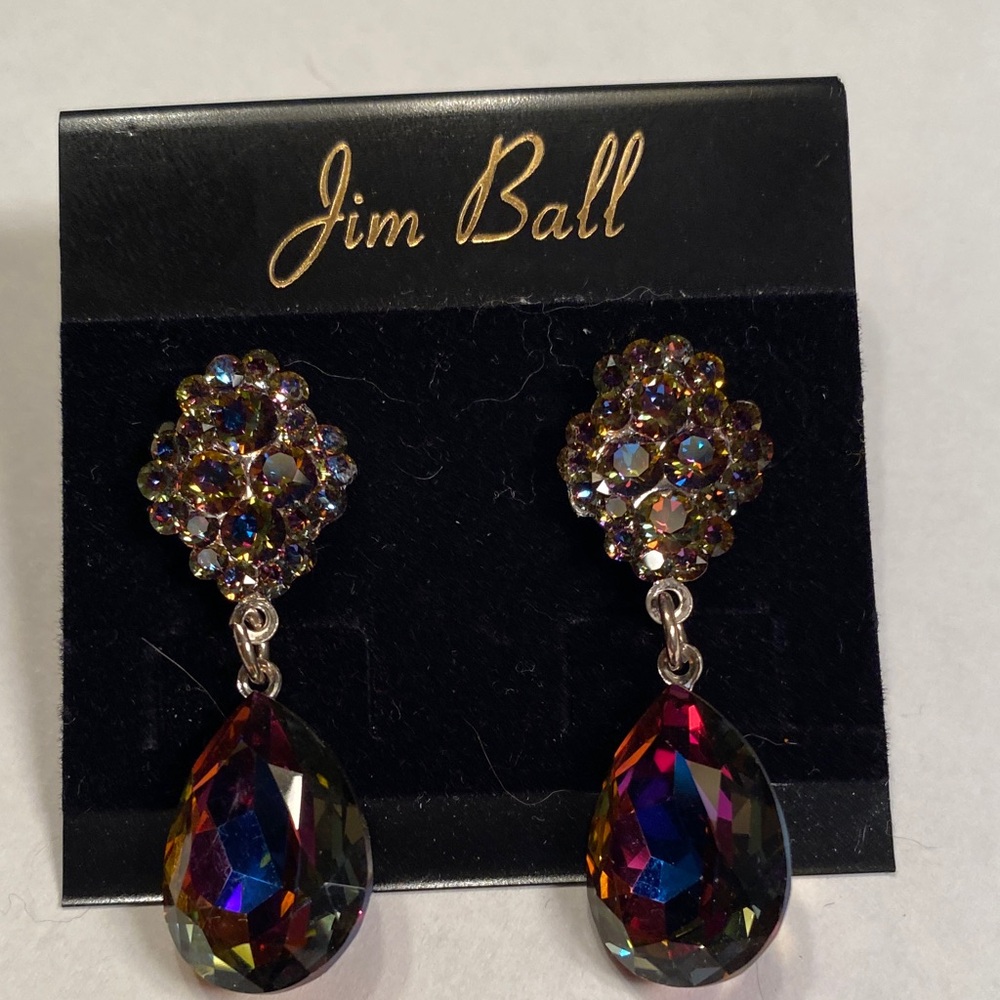 Jim Ball Multicolor Teardrop Dangle Earrings